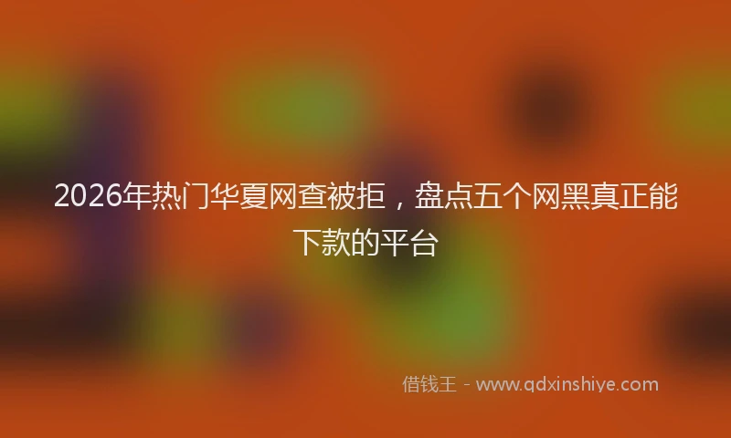 2026年热门华夏网查被拒，盘点五个网黑真正能下款的平台