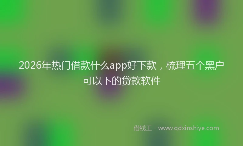 2026年热门借款什么app好下款，梳理五个黑户可以下的贷款软件