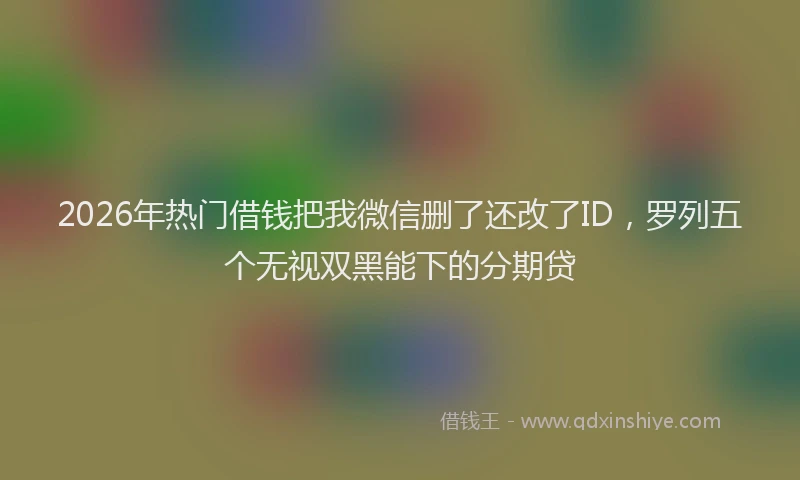 2026年热门借钱把我微信删了还改了ID，罗列五个无视双黑能下的分期贷