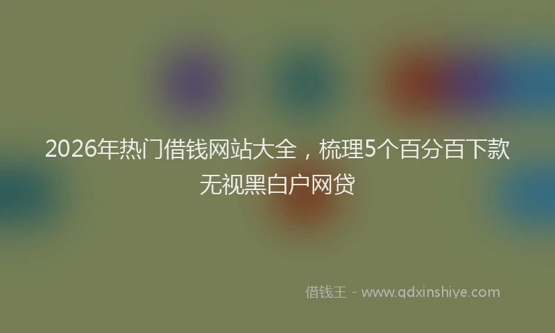 2026年热门借钱网站大全，梳理5个百分百下款无视黑白户网贷