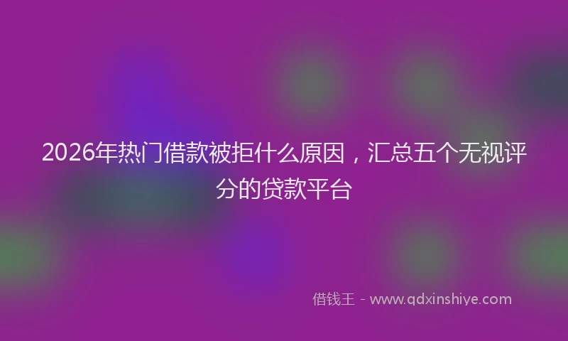 2026年热门借款被拒什么原因，汇总五个无视评分的贷款平台