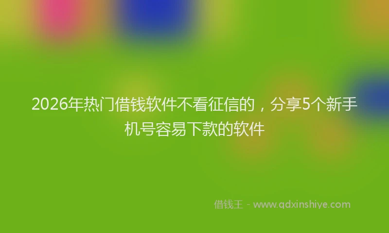 2026年热门借钱软件不看征信的，分享5个新手机号容易下款的软件