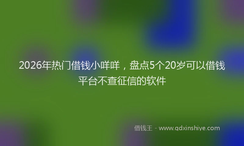 2026年热门借钱小咩咩，盘点5个20岁可以借钱平台不查征信的软件