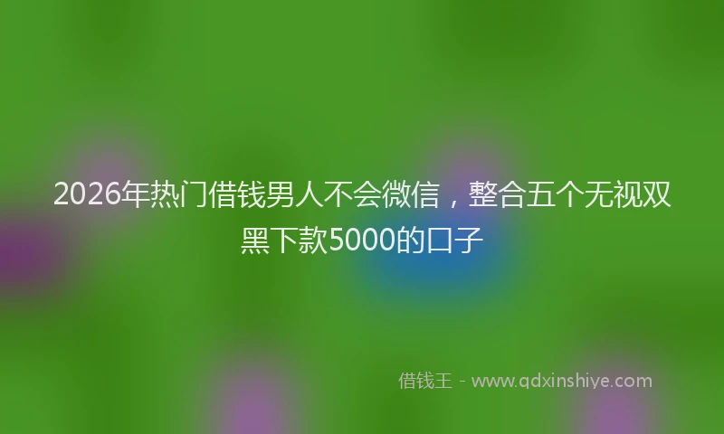 2026年热门借钱男人不会微信，整合五个无视双黑下款5000的口子