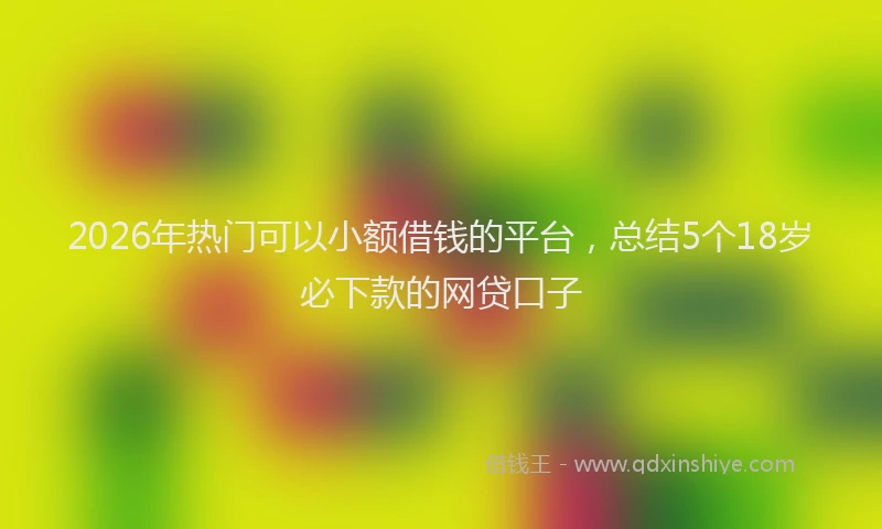 2026年热门可以小额借钱的平台，总结5个18岁必下款的网贷口子