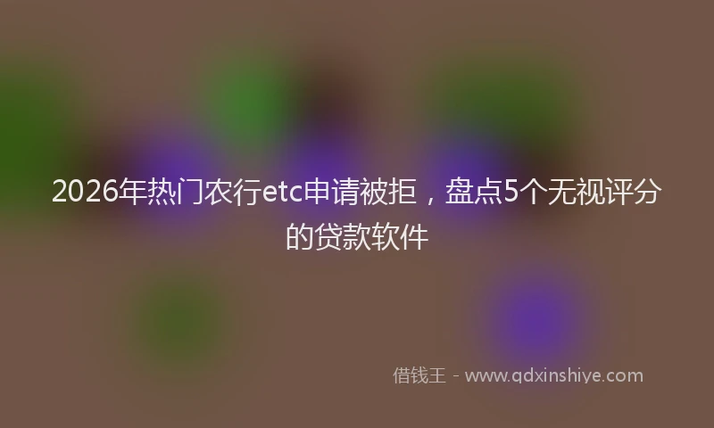 2026年热门农行etc申请被拒，盘点5个无视评分的贷款软件