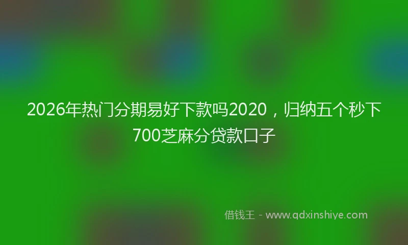 2026年热门分期易好下款吗2020，归纳五个秒下700芝麻分贷款口子