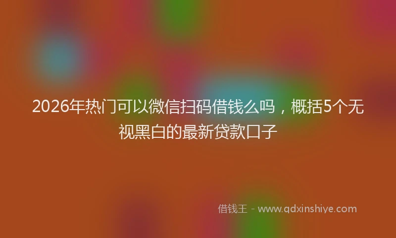 2026年热门可以微信扫码借钱么吗，概括5个无视黑白的最新贷款口子