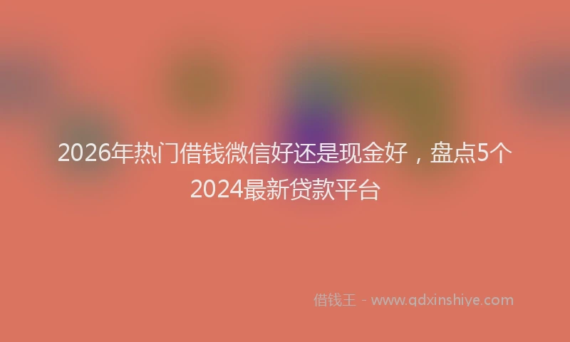 2026年热门借钱微信好还是现金好，盘点5个2024最新贷款平台