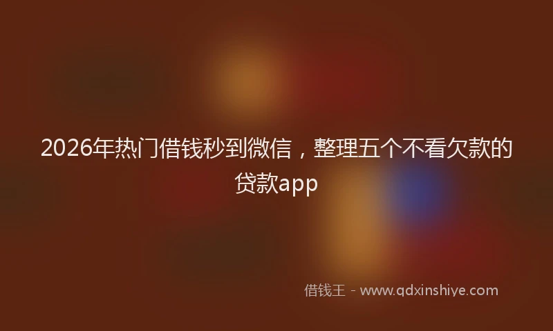 2026年热门借钱秒到微信，整理五个不看欠款的贷款app