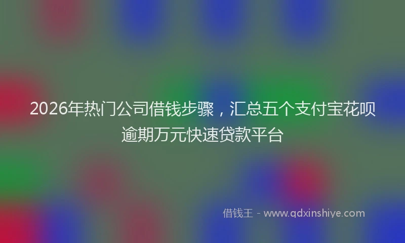 2026年热门公司借钱步骤，汇总五个支付宝花呗逾期万元快速贷款平台