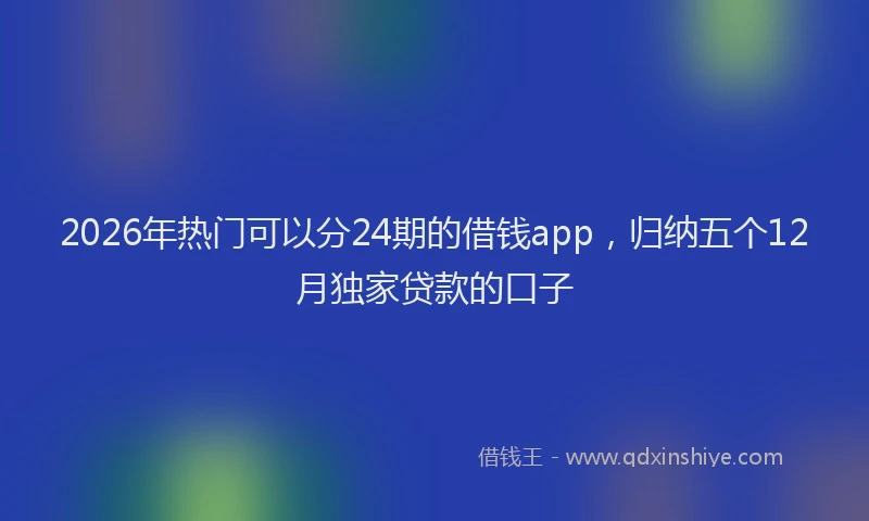 2026年热门可以分24期的借钱app，归纳五个12月独家贷款的口子