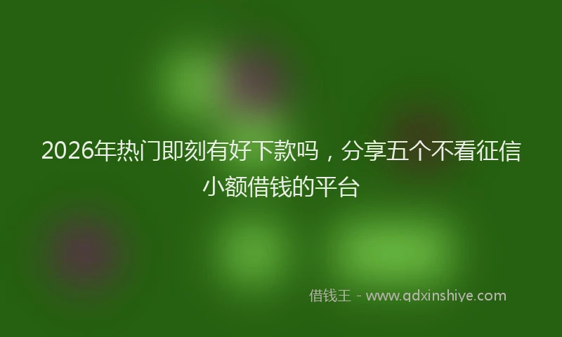 2026年热门即刻有好下款吗，分享五个不看征信小额借钱的平台
