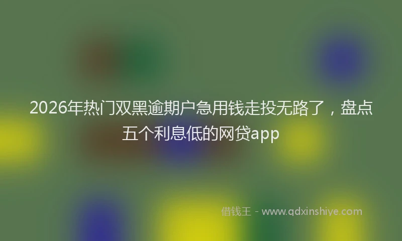 2026年热门双黑逾期户急用钱走投无路了，盘点五个利息低的网贷app