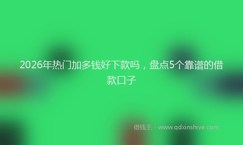 2026年热门加多钱好下款吗，盘点5个靠谱的借款口子