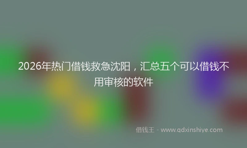 2026年热门借钱救急沈阳，汇总五个可以借钱不用审核的软件