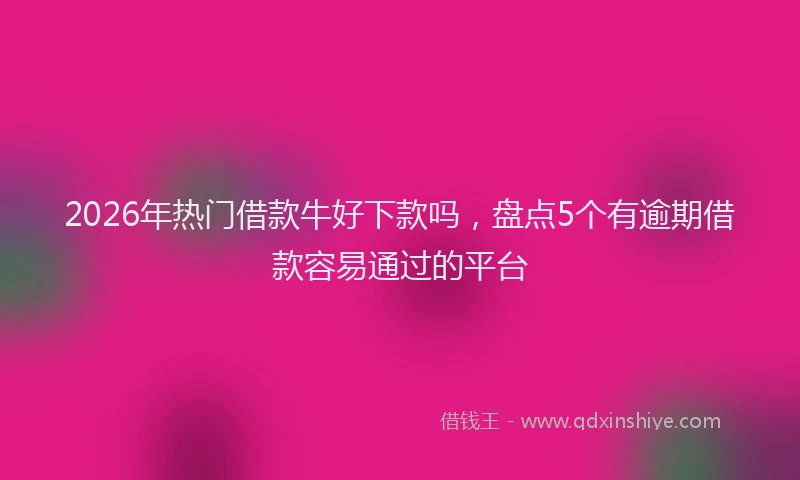 2026年热门借款牛好下款吗，盘点5个有逾期借款容易通过的平台
