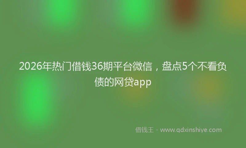 2026年热门借钱36期平台微信，盘点5个不看负债的网贷app