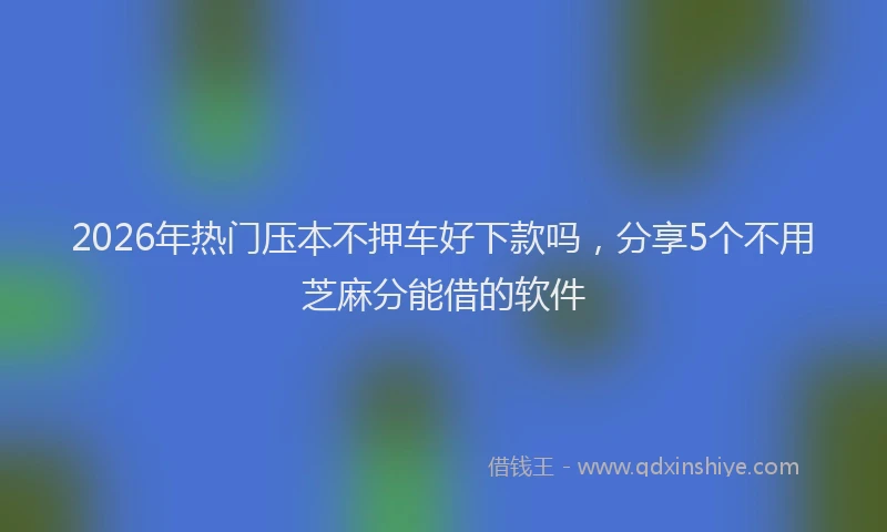 2026年热门压本不押车好下款吗，分享5个不用芝麻分能借的软件
