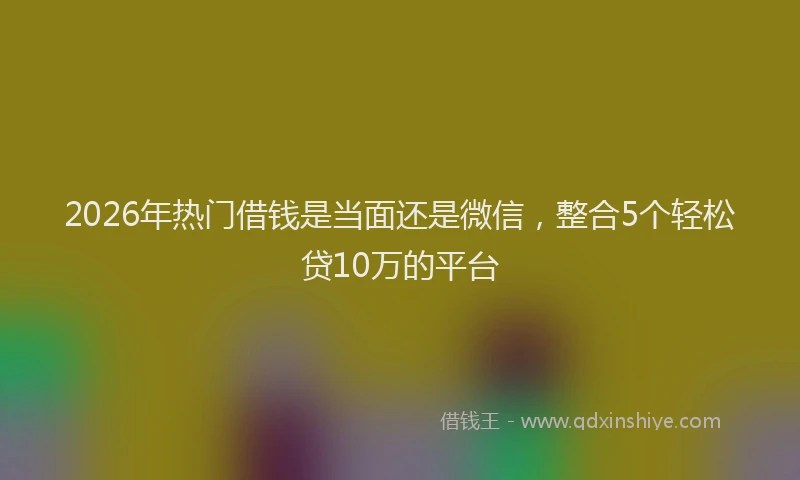 2026年热门借钱是当面还是微信，整合5个轻松贷10万的平台