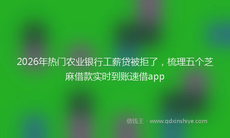 2026年热门农业银行工薪贷被拒了，梳理五个芝麻借款实时到账速借app