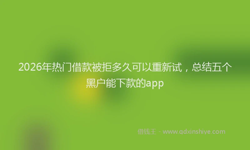 2026年热门借款被拒多久可以重新试，总结五个黑户能下款的app