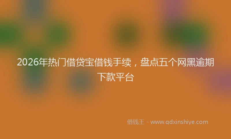 2026年热门借贷宝借钱手续，盘点五个网黑逾期下款平台