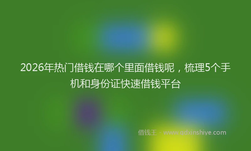 2026年热门借钱在哪个里面借钱呢，梳理5个手机和身份证快速借钱平台