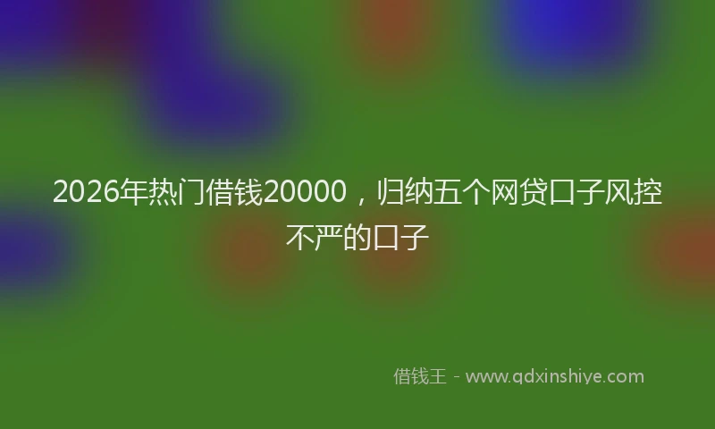 2026年热门借钱20000，归纳五个网贷口子风控不严的口子