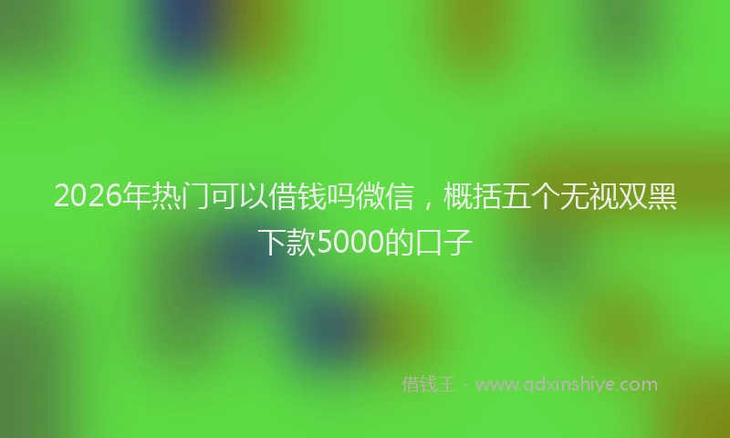 2026年热门可以借钱吗微信，概括五个无视双黑下款5000的口子
