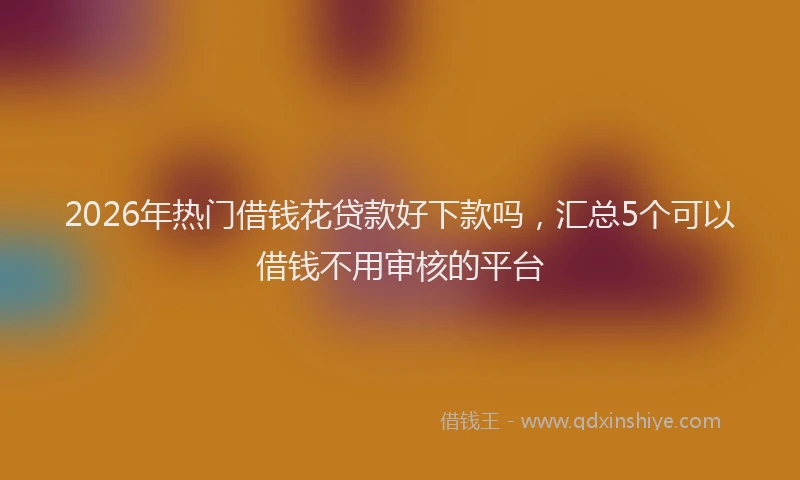 2026年热门借钱花贷款好下款吗，汇总5个可以借钱不用审核的平台