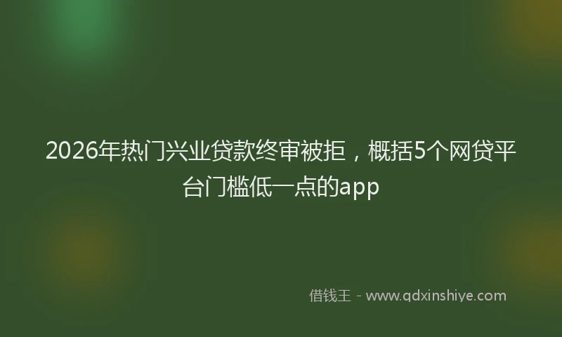 2026年热门兴业贷款终审被拒，概括5个网贷平台门槛低一点的app