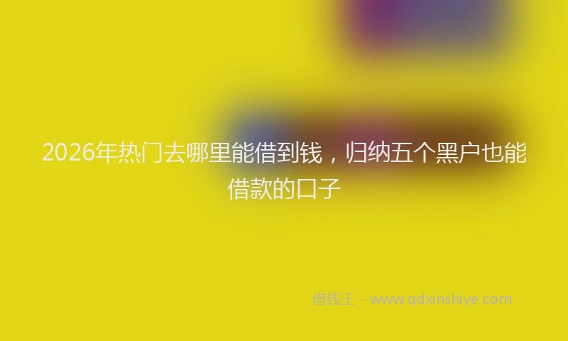 2026年热门去哪里能借到钱，归纳五个黑户也能借款的口子
