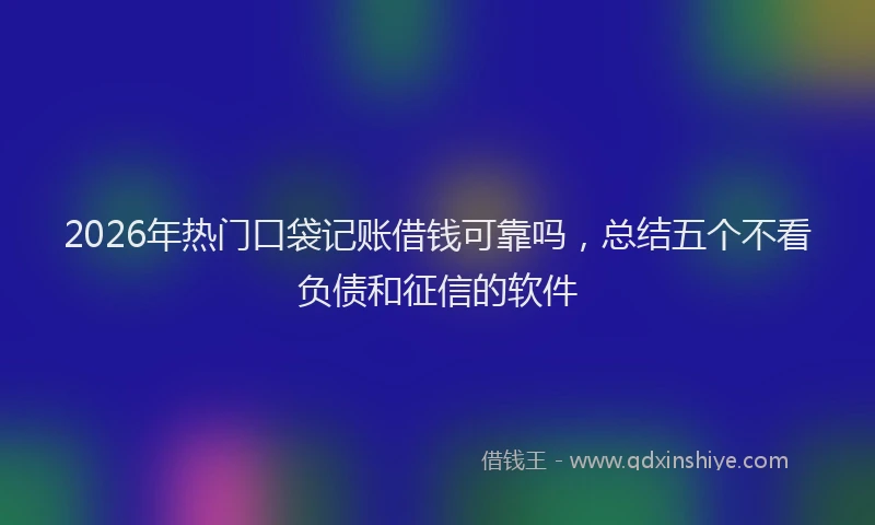2026年热门口袋记账借钱可靠吗，总结五个不看负债和征信的软件