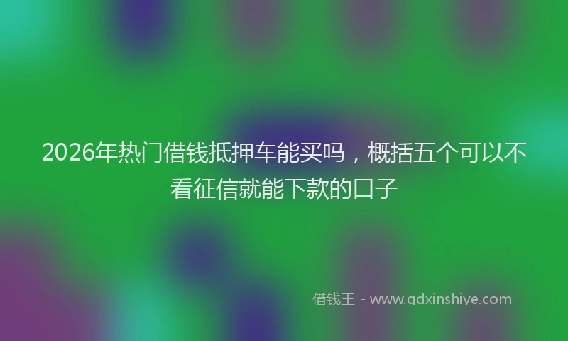 2026年热门借钱抵押车能买吗，概括五个可以不看征信就能下款的口子