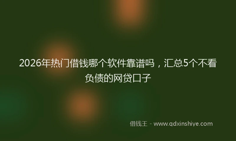 2026年热门借钱哪个软件靠谱吗，汇总5个不看负债的网贷口子