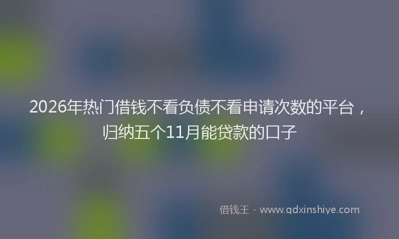 2026年热门借钱不看负债不看申请次数的平台，归纳五个11月能贷款的口子