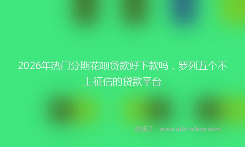 2026年热门分期花呗贷款好下款吗，罗列五个不上征信的贷款平台