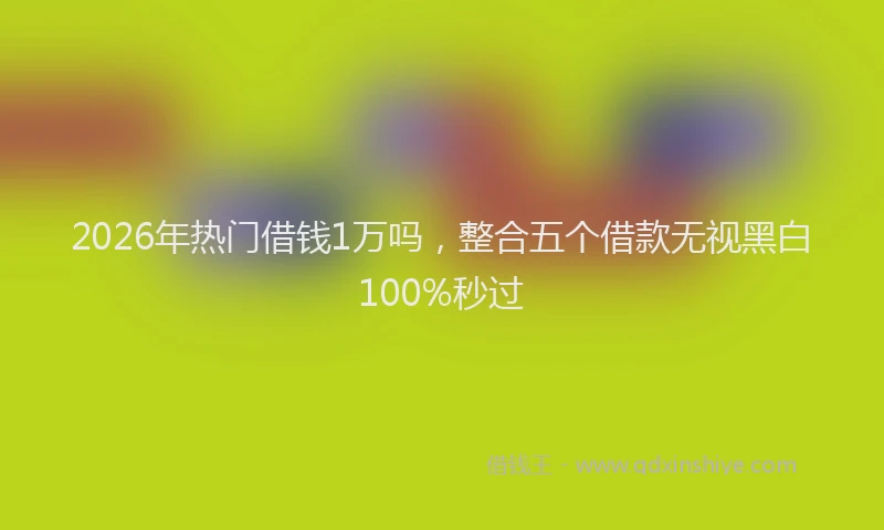 2026年热门借钱1万吗，整合五个借款无视黑白100%秒过