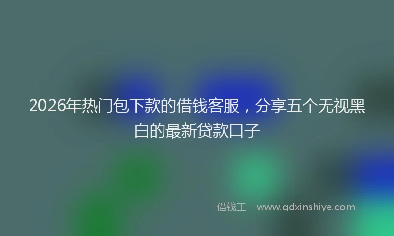2026年热门包下款的借钱客服，分享五个无视黑白的最新贷款口子