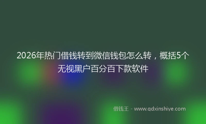 2026年热门借钱转到微信钱包怎么转，概括5个无视黑户百分百下款软件