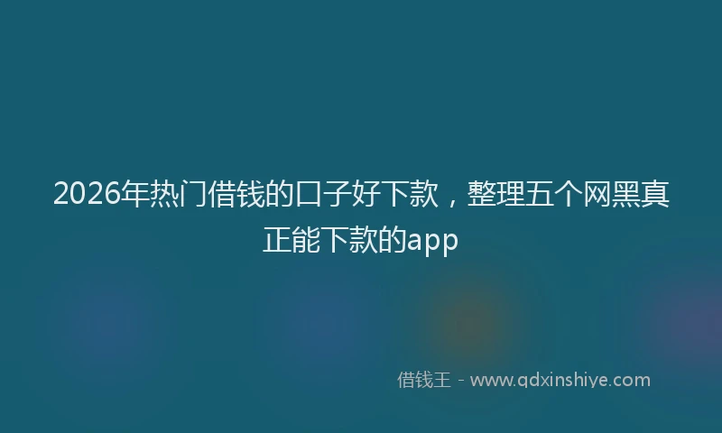 2026年热门借钱的口子好下款，整理五个网黑真正能下款的app