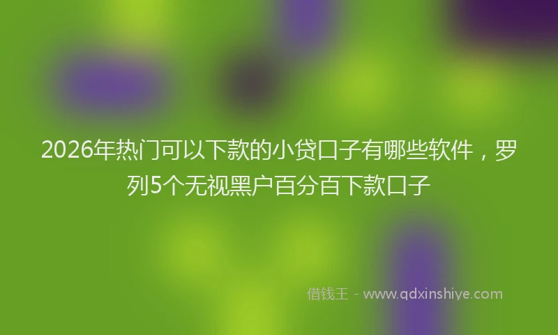 2026年热门可以下款的小贷口子有哪些软件，罗列5个无视黑户百分百下款口子