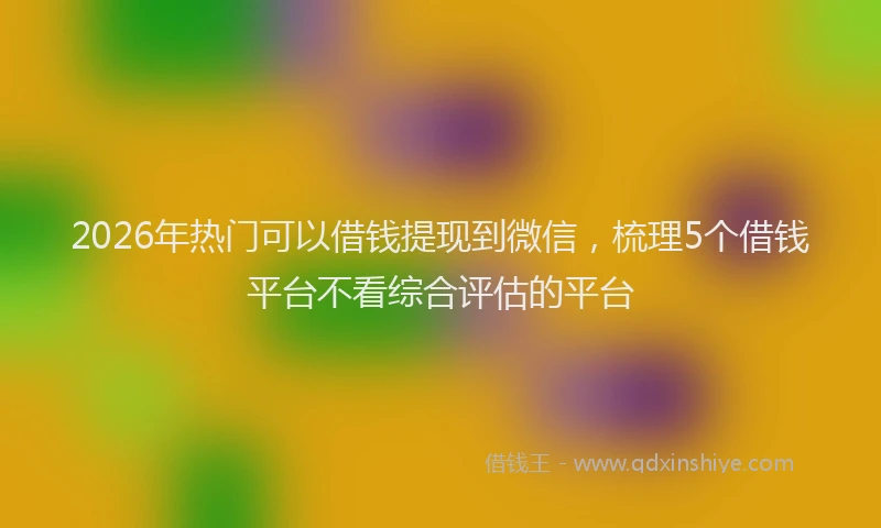 2026年热门可以借钱提现到微信，梳理5个借钱平台不看综合评估的平台