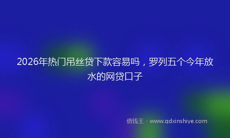 2026年热门吊丝贷下款容易吗，罗列五个今年放水的网贷口子