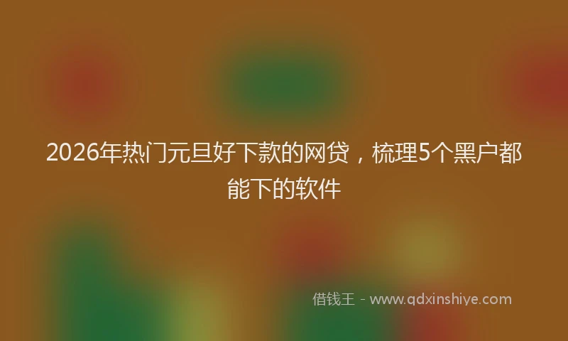 2026年热门元旦好下款的网贷，梳理5个黑户都能下的软件