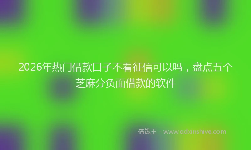 2026年热门借款口子不看征信可以吗，盘点五个芝麻分负面借款的软件