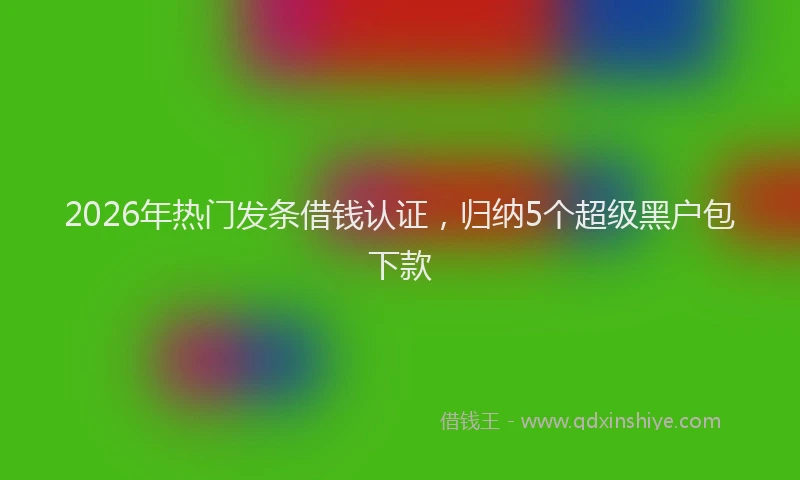 2026年热门发条借钱认证，归纳5个超级黑户包下款