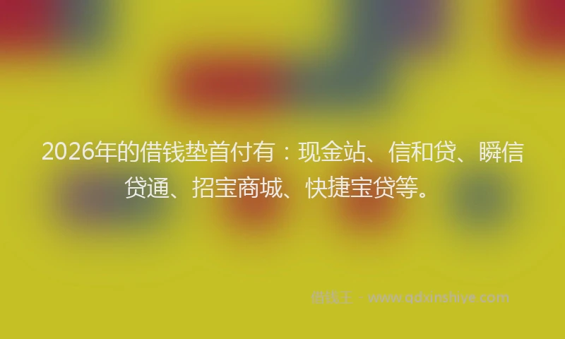 2026年的借钱垫首付有：现金站、信和贷、瞬信贷通、招宝商城、快捷宝贷等。