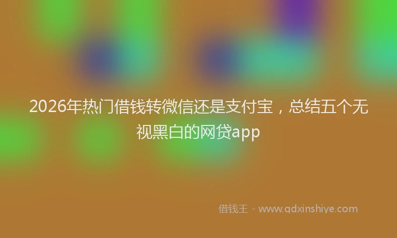 2026年热门借钱转微信还是支付宝，总结五个无视黑白的网贷app